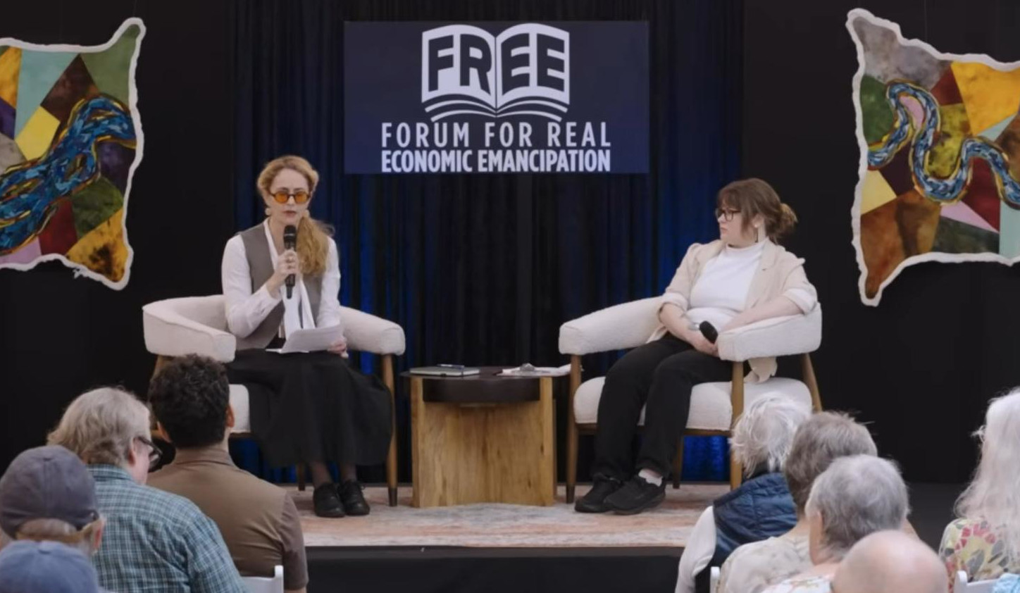 Media picture: Eleanor Finley at the Forum for Real Economic Emancipation