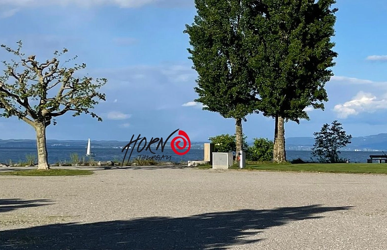 Pressebild: Horn Logo als 3D Version am Ufer