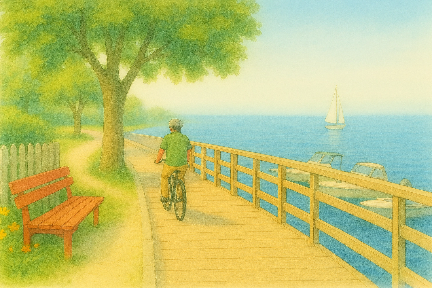 Pressebild: Radweg am See