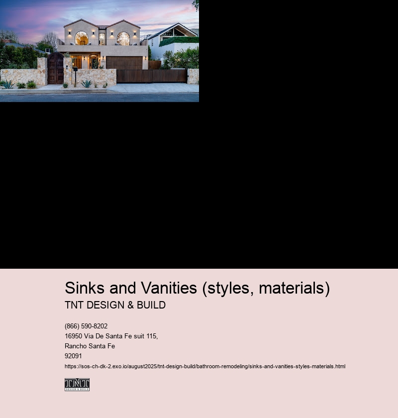 Sinks and Vanities (styles, materials)