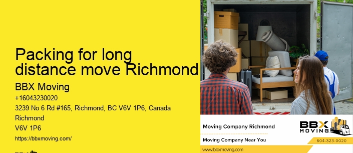 Packing for long distance move Richmond