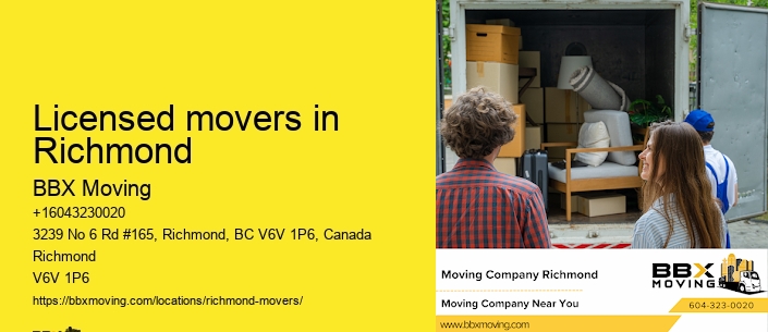 Licensed movers in Richmond