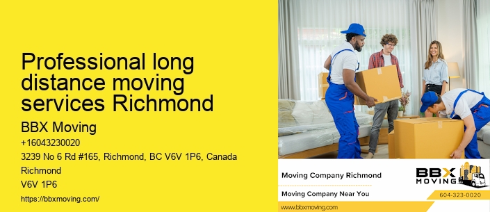 Professional long distance moving services Richmond