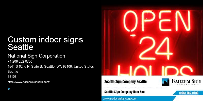 Restaurant Sign Installation Custom indoor signs Seattle