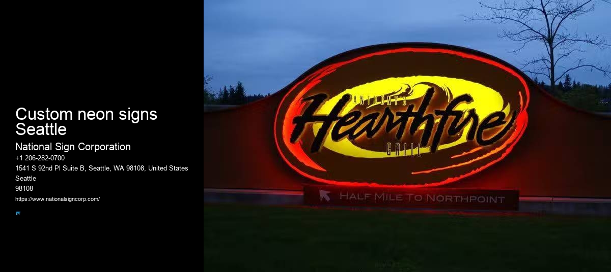 Wayfinding signs Custom neon signs Seattle