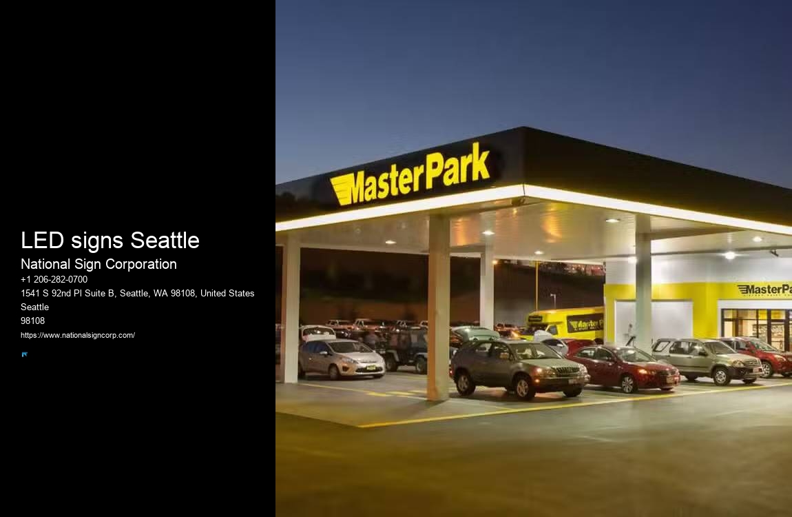 Outdoor Business Sign Installers LED signs Seattle