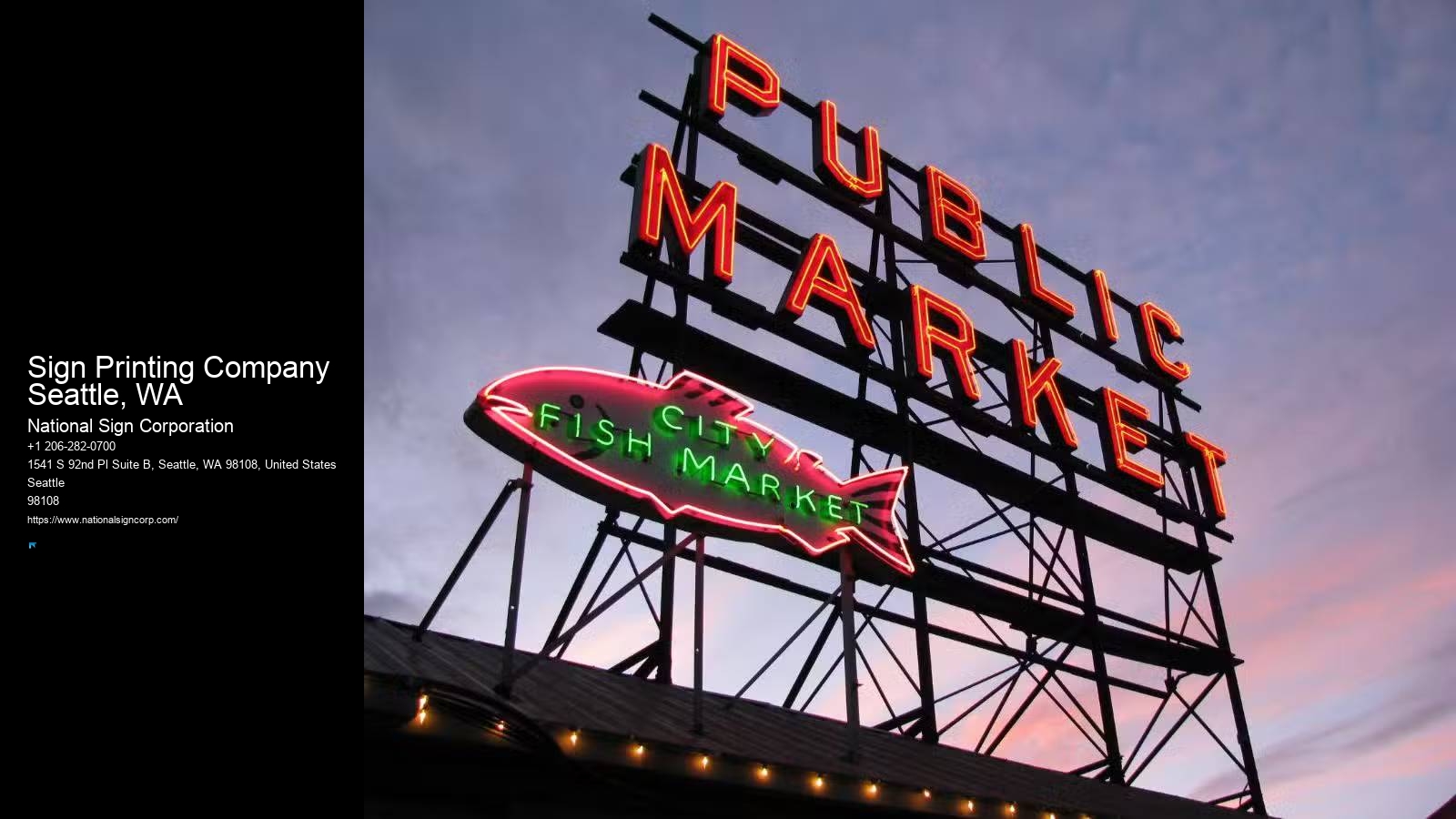 Local Sign Company Sign Printing Company Seattle, WA, WA