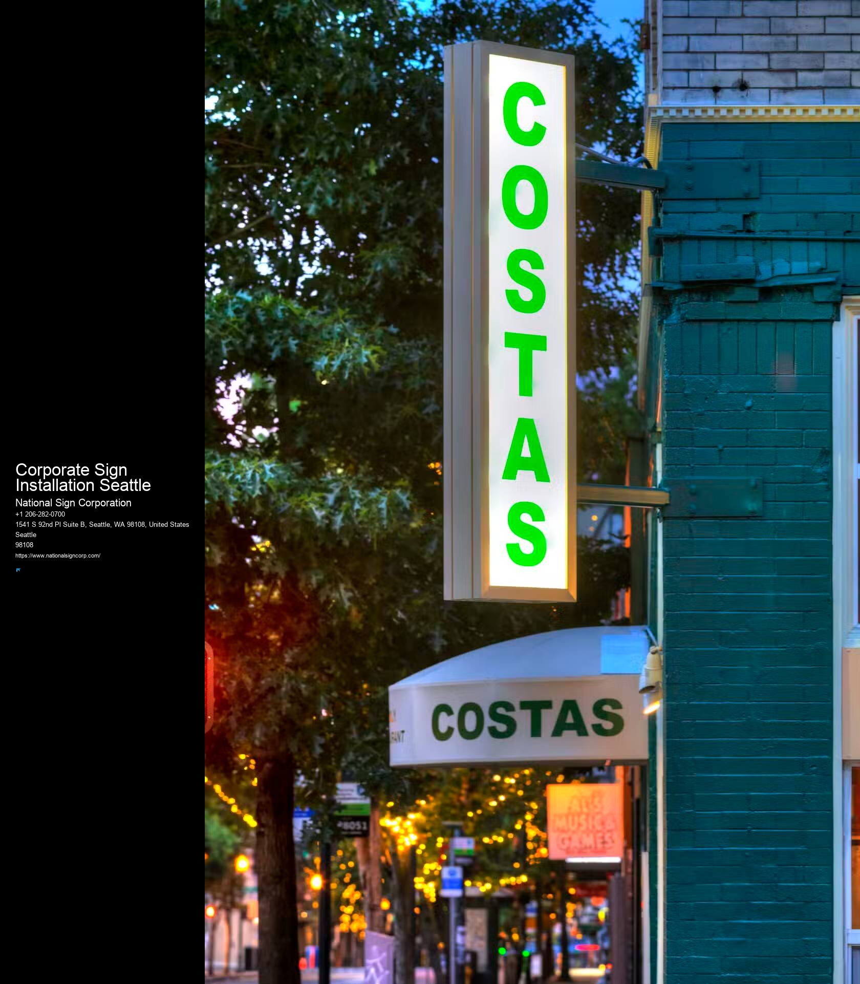 Professional Led Lighting Display Corporate Sign Installation Seattle