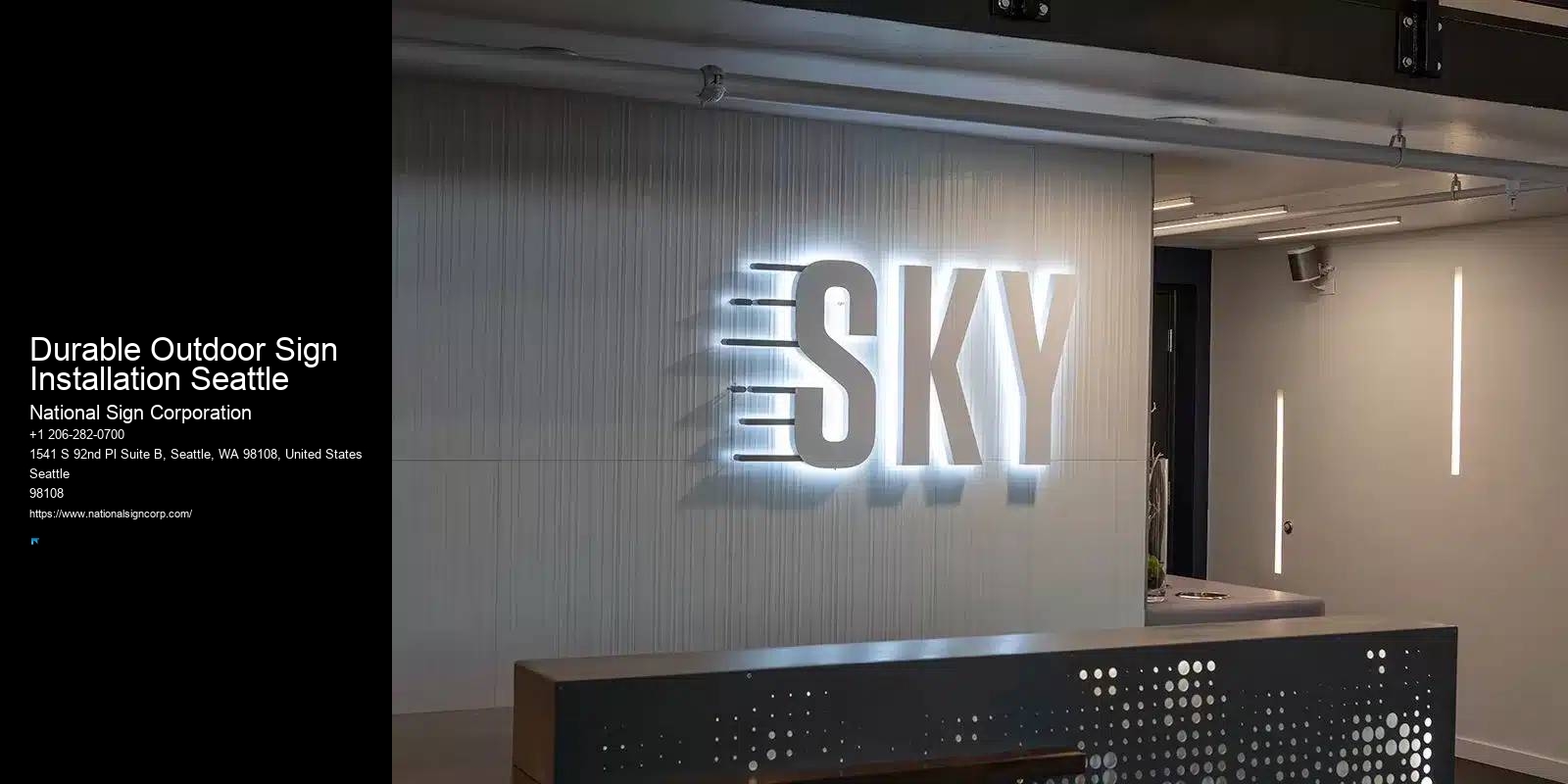 Custom Building Signage Durable Outdoor Sign Installation Seattle