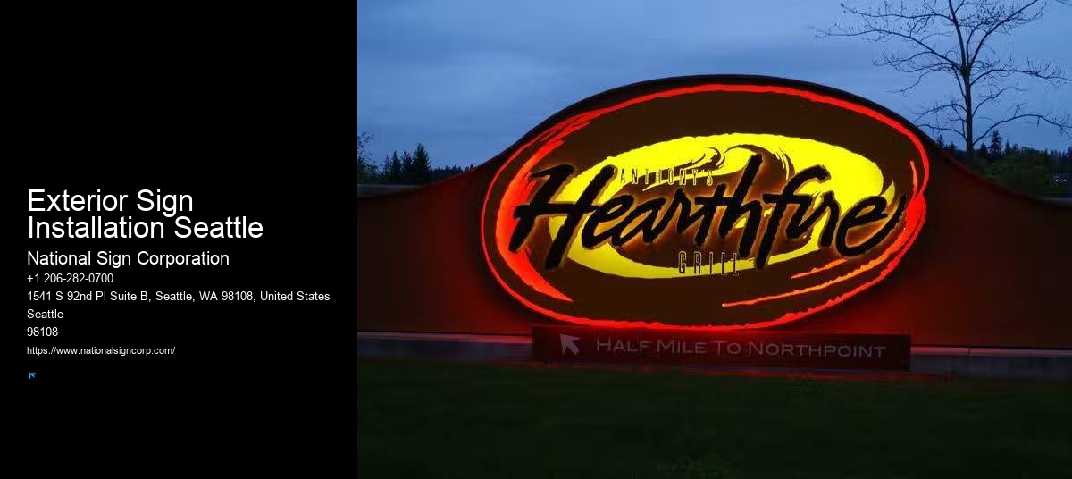 Durable Office Sign Installation Exterior Sign Installation Seattle
