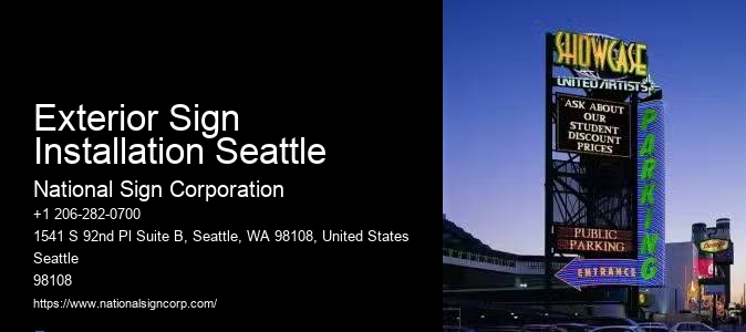 Commercial Outdoor Led Lighting Exterior Sign Installation Seattle