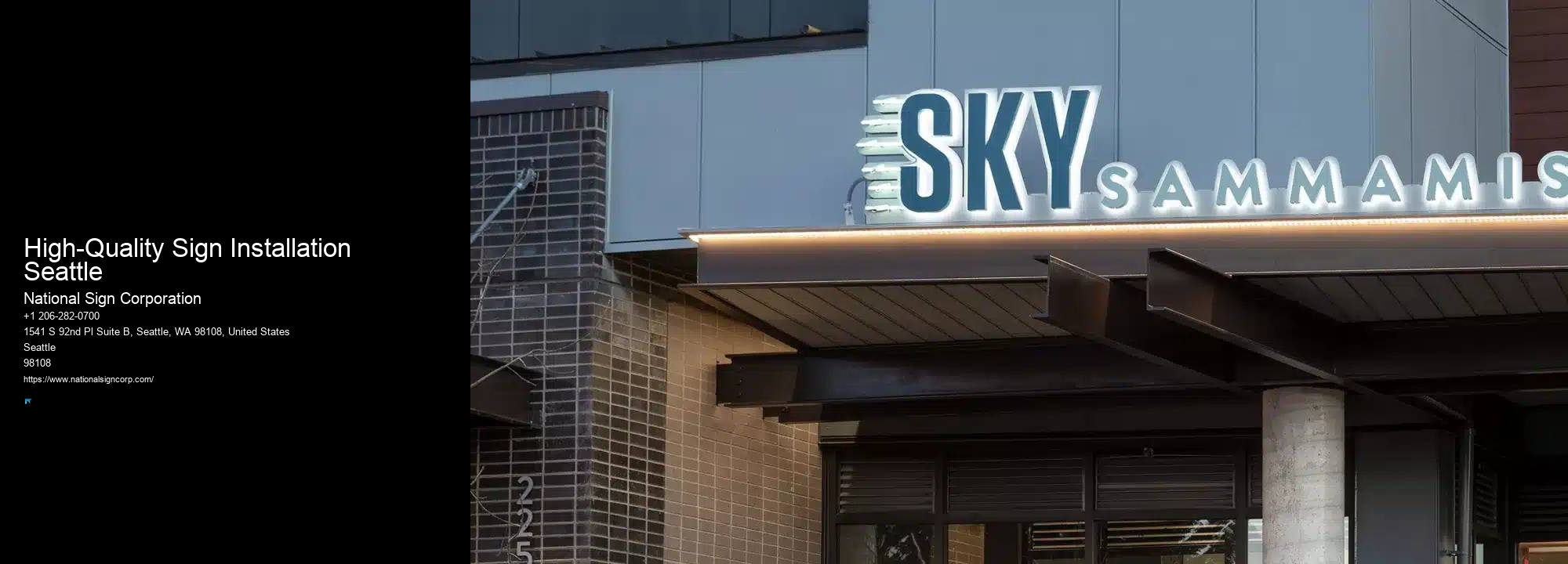 Custom Illuminated Led Signs High-Quality Sign Installation Seattle