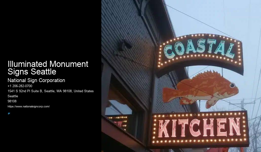 Professional Banner Hanging Illuminated Monument Signs Seattle