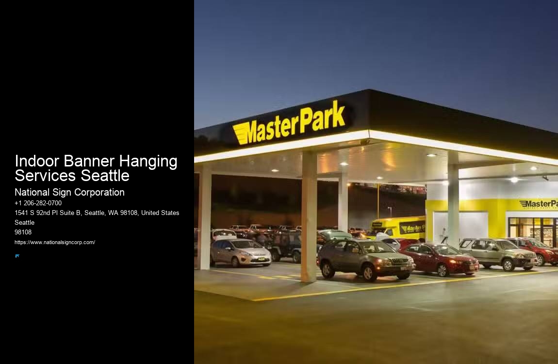 Led Lighting Board Installation Indoor Banner Hanging Services Seattle