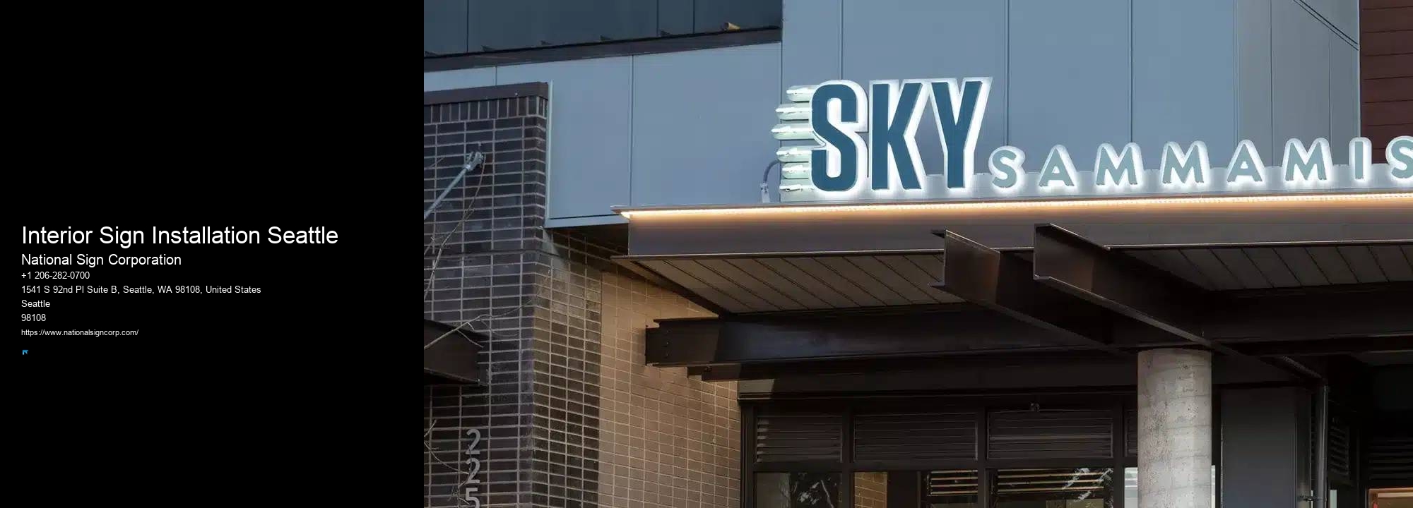 Led Advertising Signs Interior Sign Installation Seattle