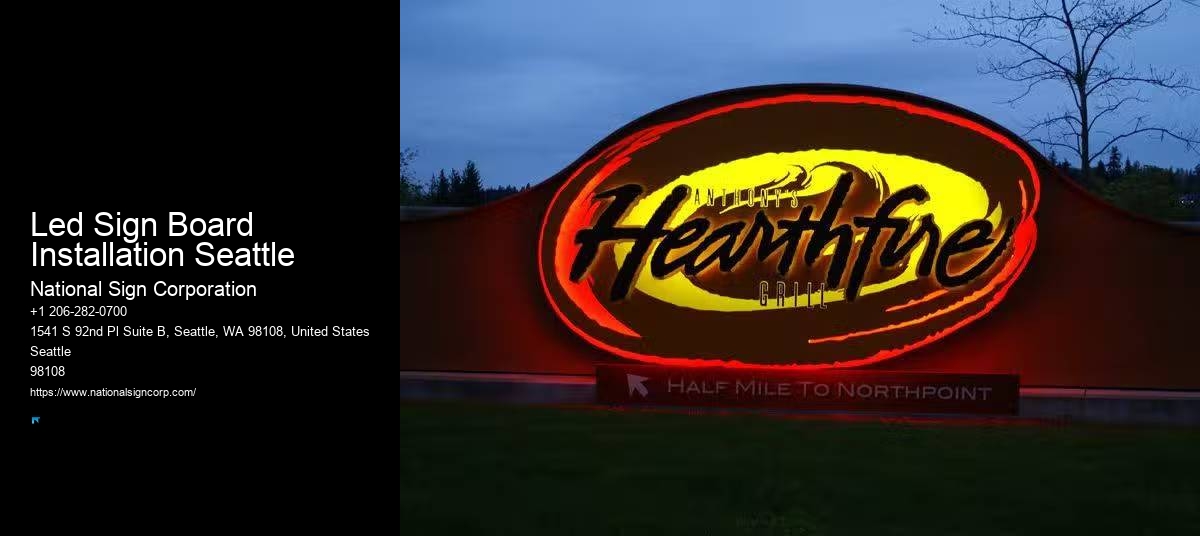 Durable Outdoor Wall Signs Led Sign Board Installation Seattle