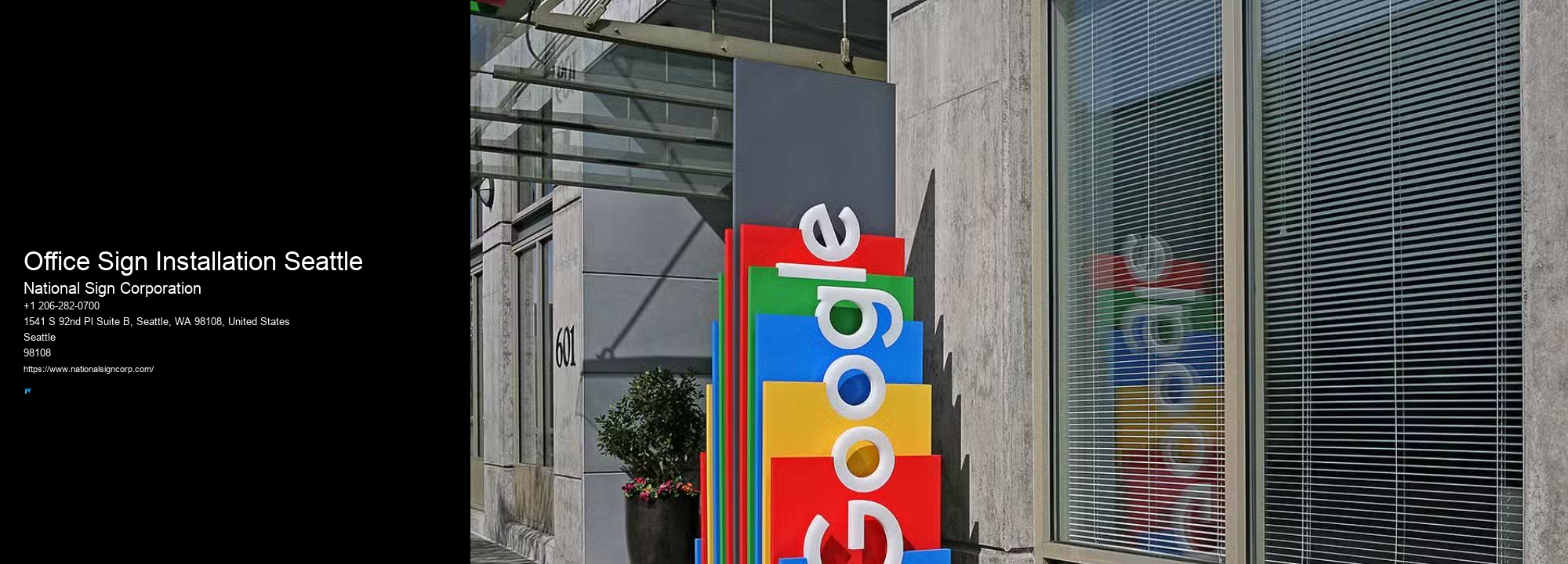 Affordable Illuminated Signage Office Sign Installation Seattle