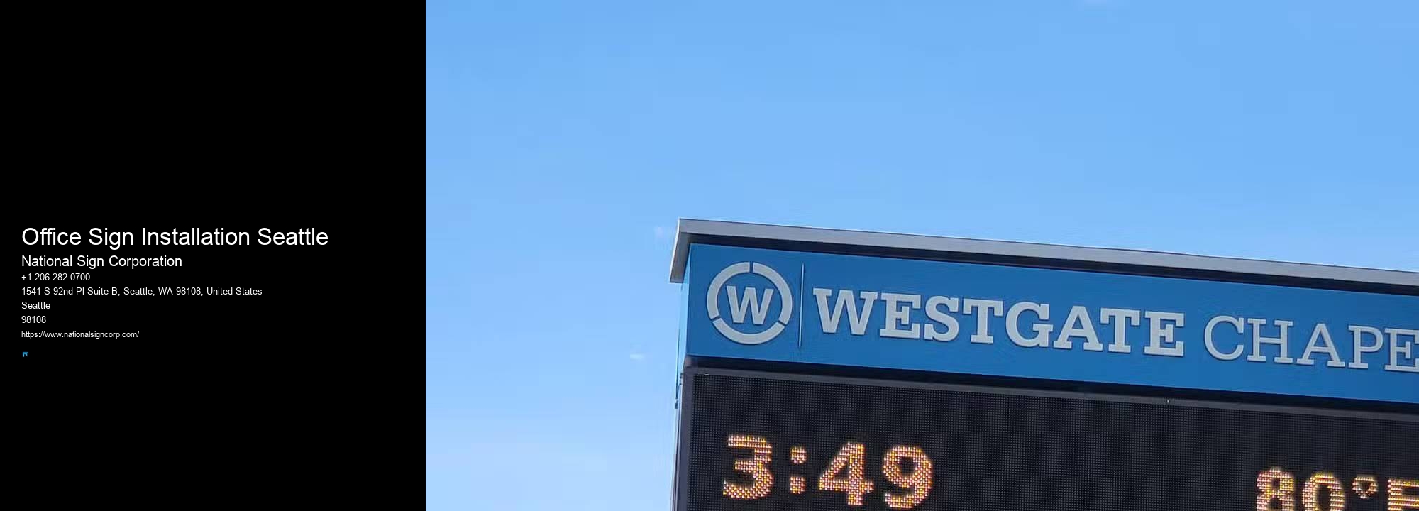 Franchise Sign Installation Office Sign Installation Seattle