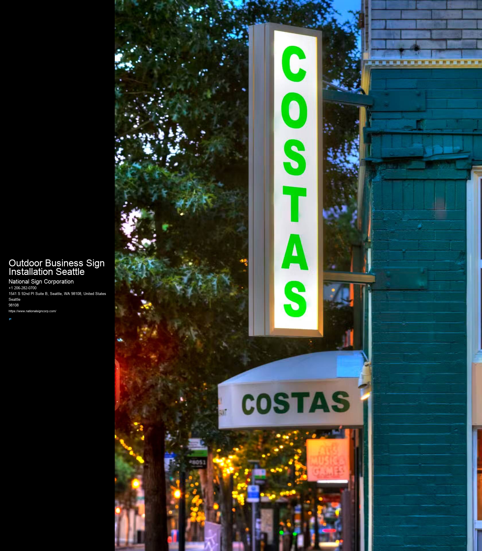 Hanging Directional Signs Outdoor Business Sign Installation Seattle