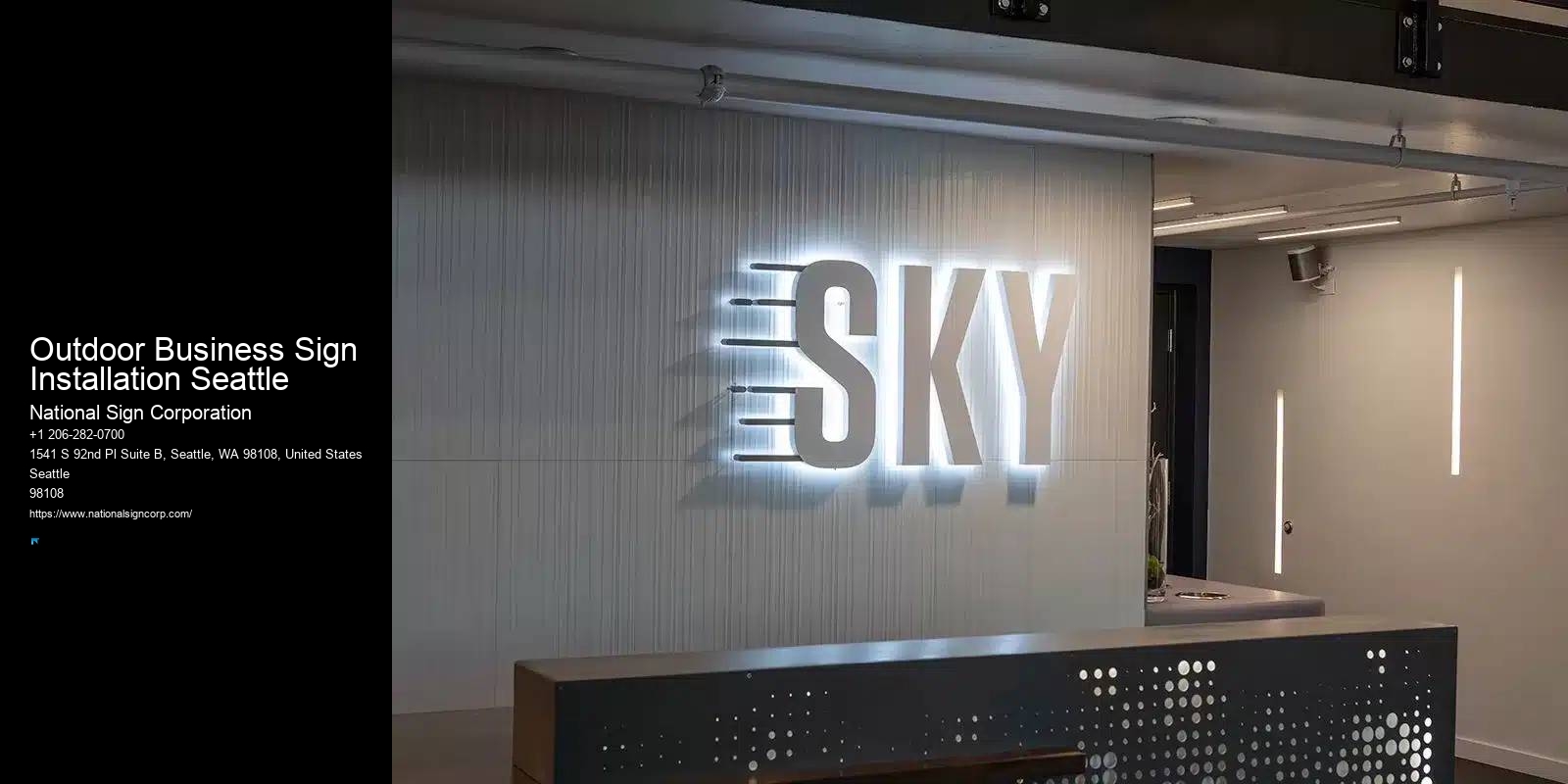 Durable Energy-Efficient Led Boards Outdoor Business Sign Installation Seattle