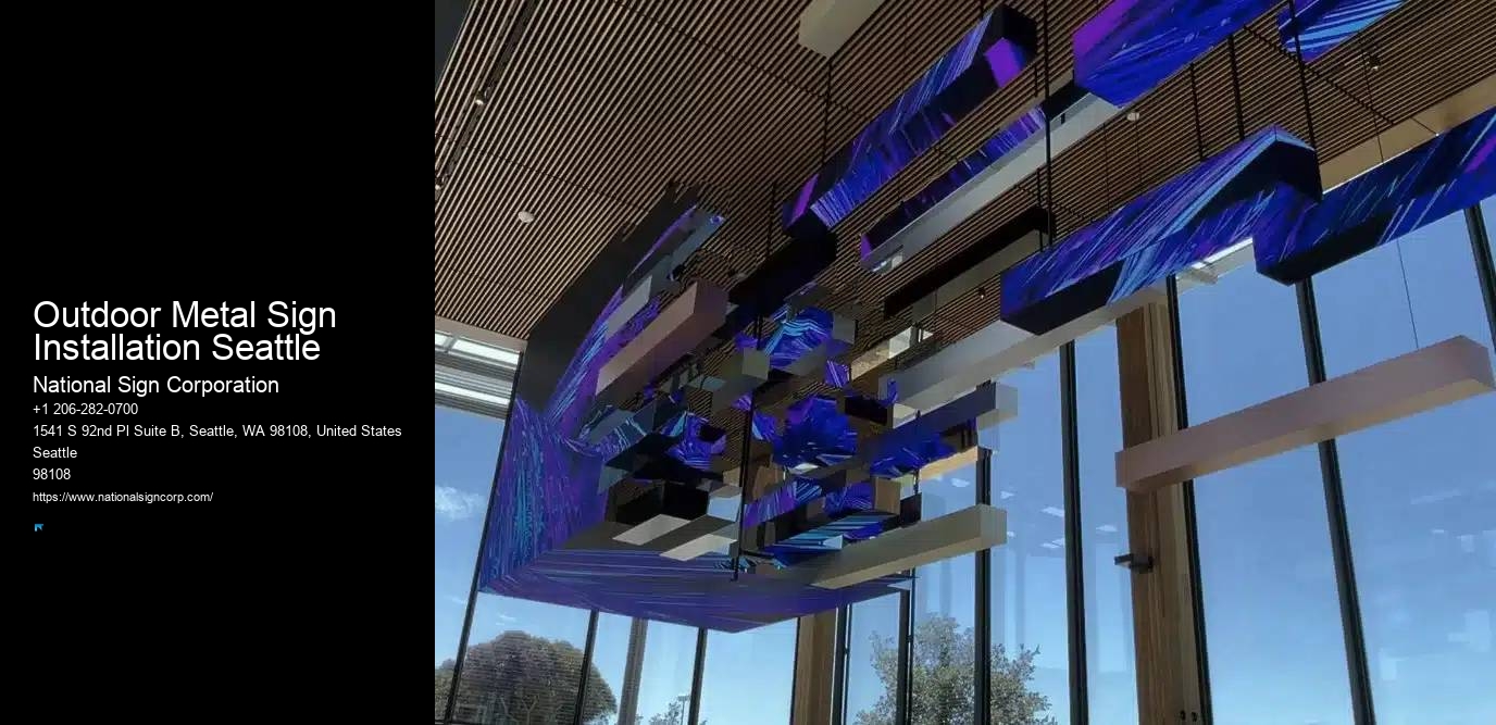 Local Business Wall Signage Outdoor Metal Sign Installation Seattle