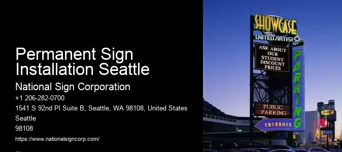 Durable Illuminated Advertising Boards Permanent Sign Installation Seattle