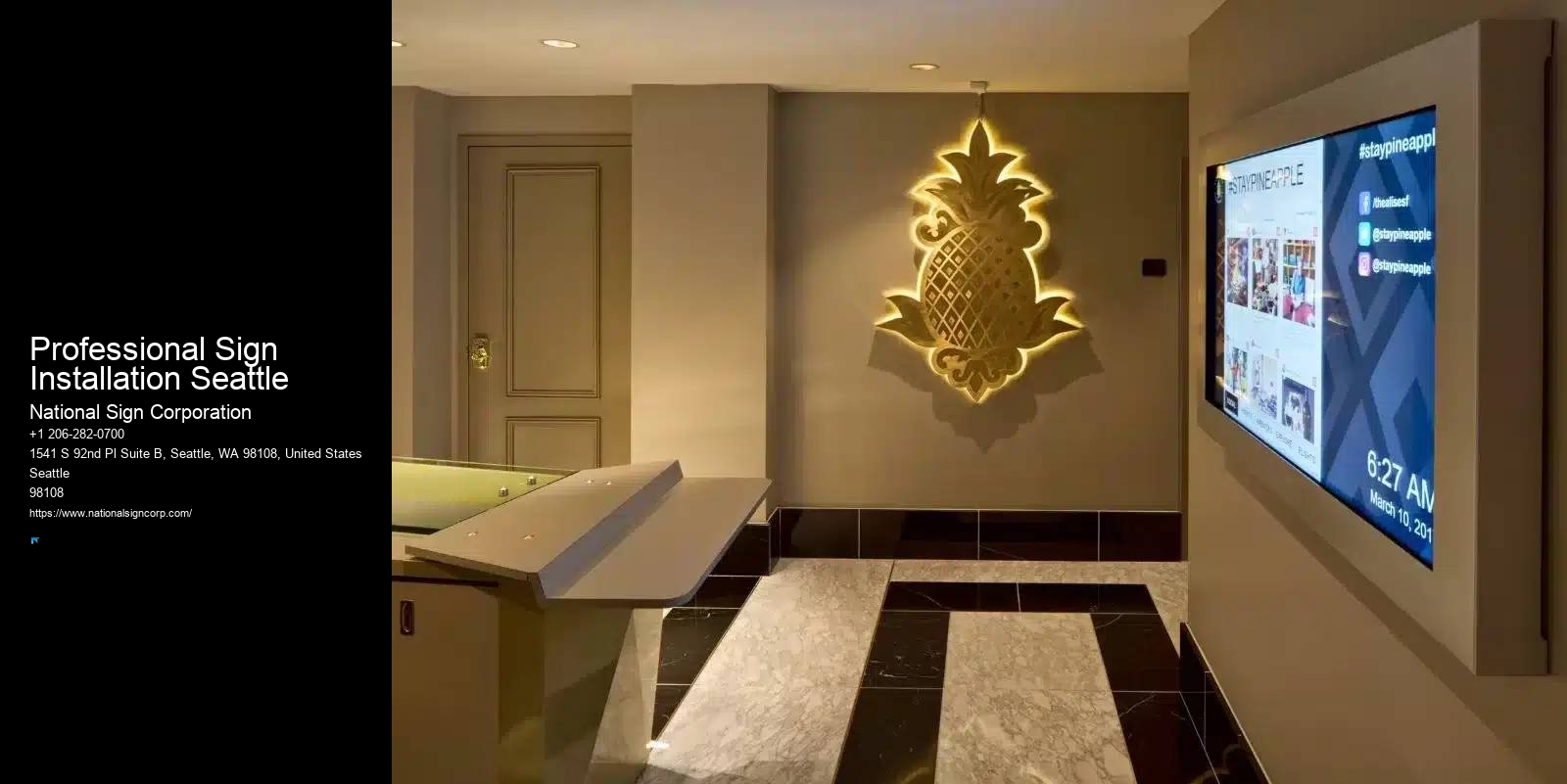Professional Sign Installation Seattle Retail Indoor Signs Installation
