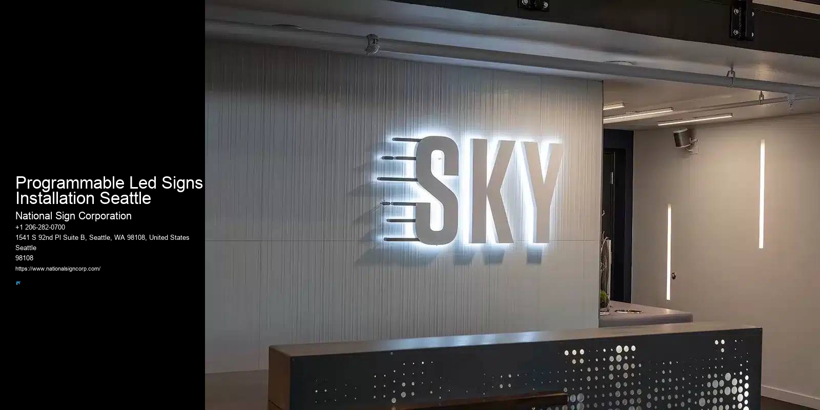 Professional Branding Signage Programmable Led Signs Installation Seattle