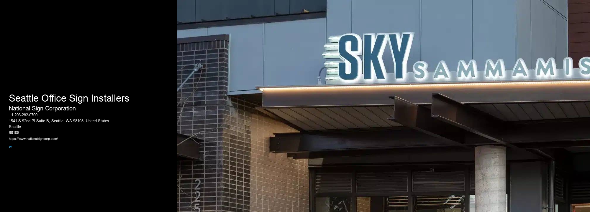 Business Signage Seattle Office Sign Installers Services