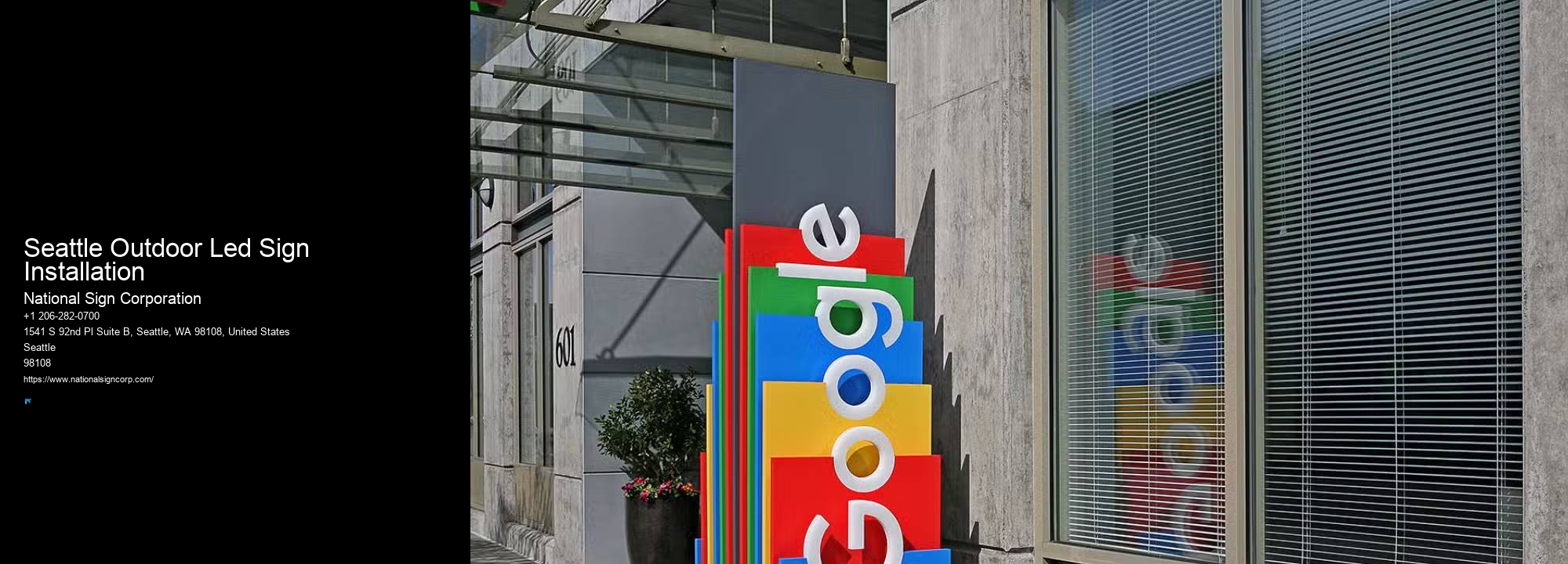 Small Business Sign Installers Seattle Outdoor Led Sign Installation
