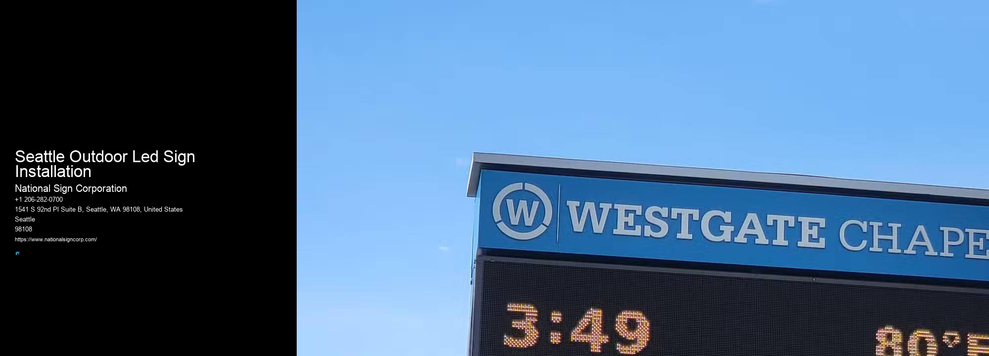 Custom Led Lighting Boards Seattle Outdoor Led Sign Installation