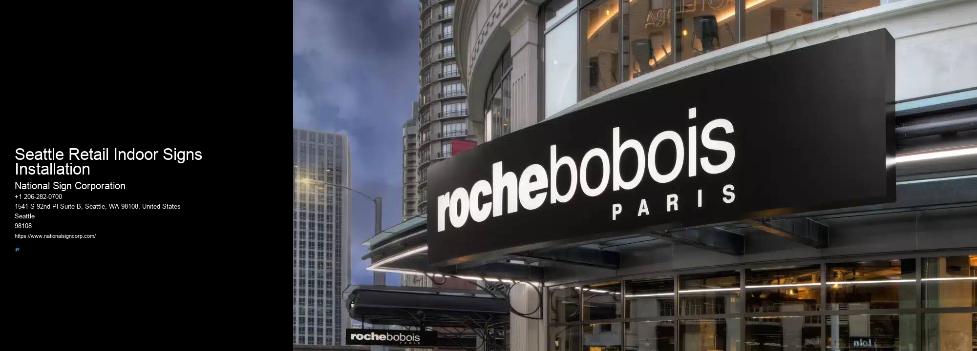 Large Banner Hanging Seattle Retail Indoor Signs Installation