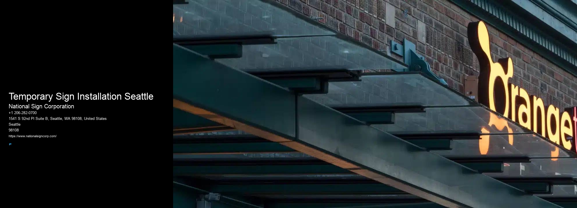 Monument Sign Mounting Temporary Sign Installation Seattle