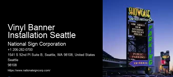 Large Office Wall Signs Vinyl Banner Installation Seattle