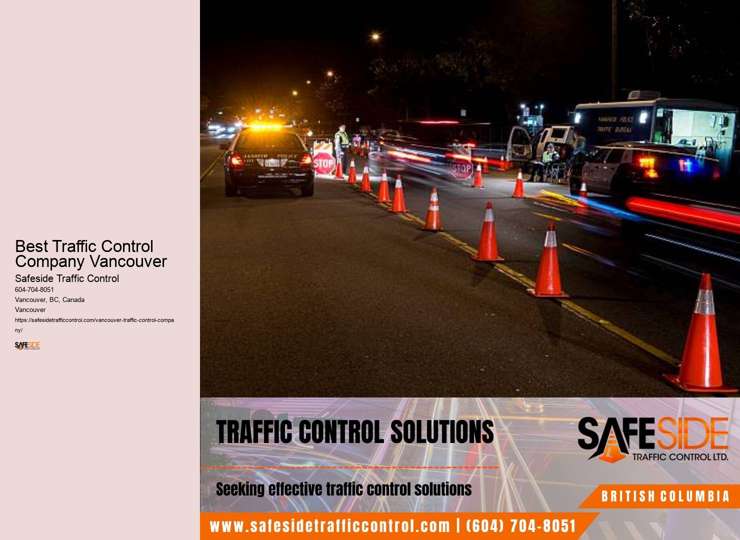 Best Traffic Control Company Vancouver roadwork traffic control devices installation and maintenance