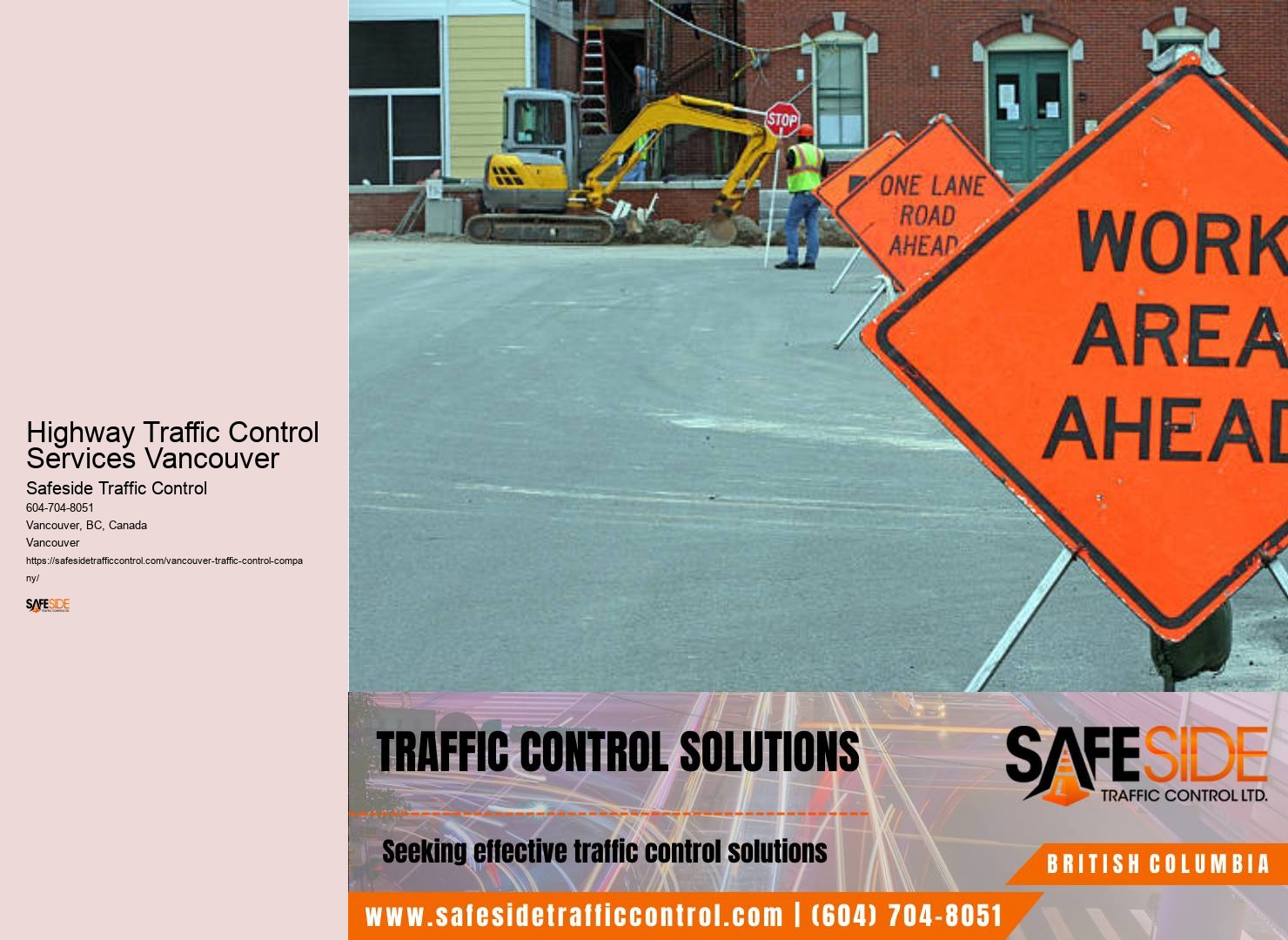 Highway Traffic Control Services Vancouver roadwork traffic control devices installation and maintenance