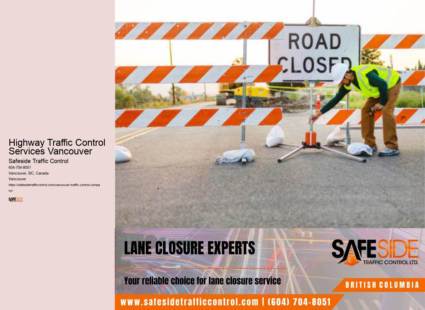Tailored traffic control plan in Highway Traffic Control Services Vancouver