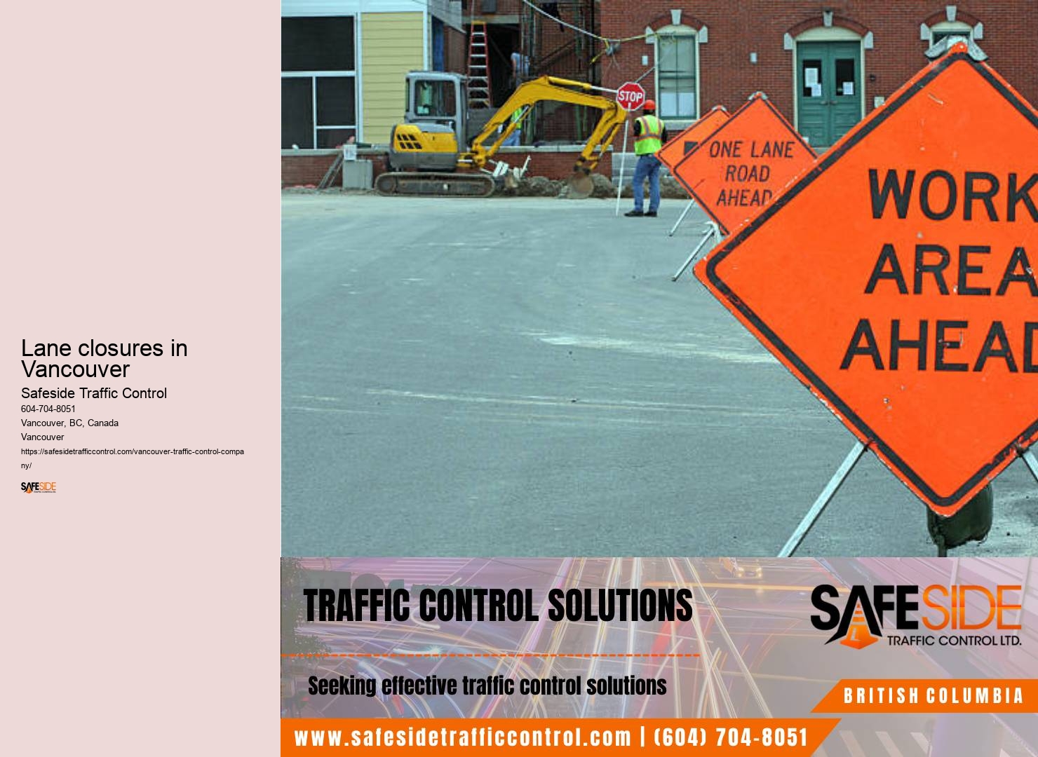Lane closures in Vancouver traffic cones