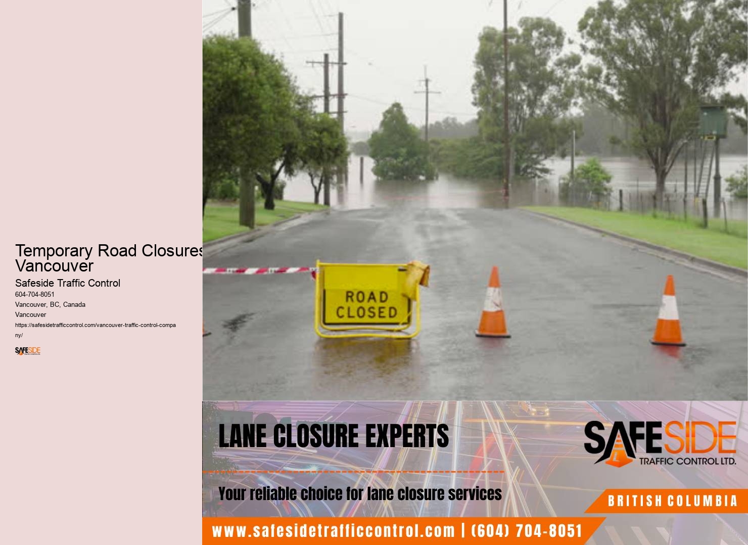 Responsive traffic control services Temporary Road Closures Vancouver