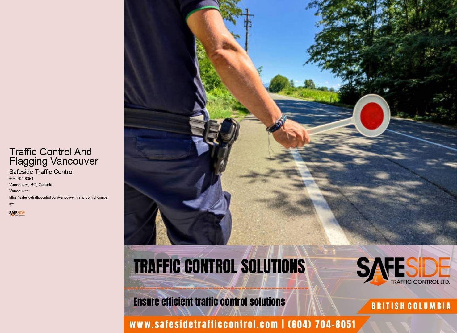 Traffic Control And Flagging Vancouver traffic management professionals