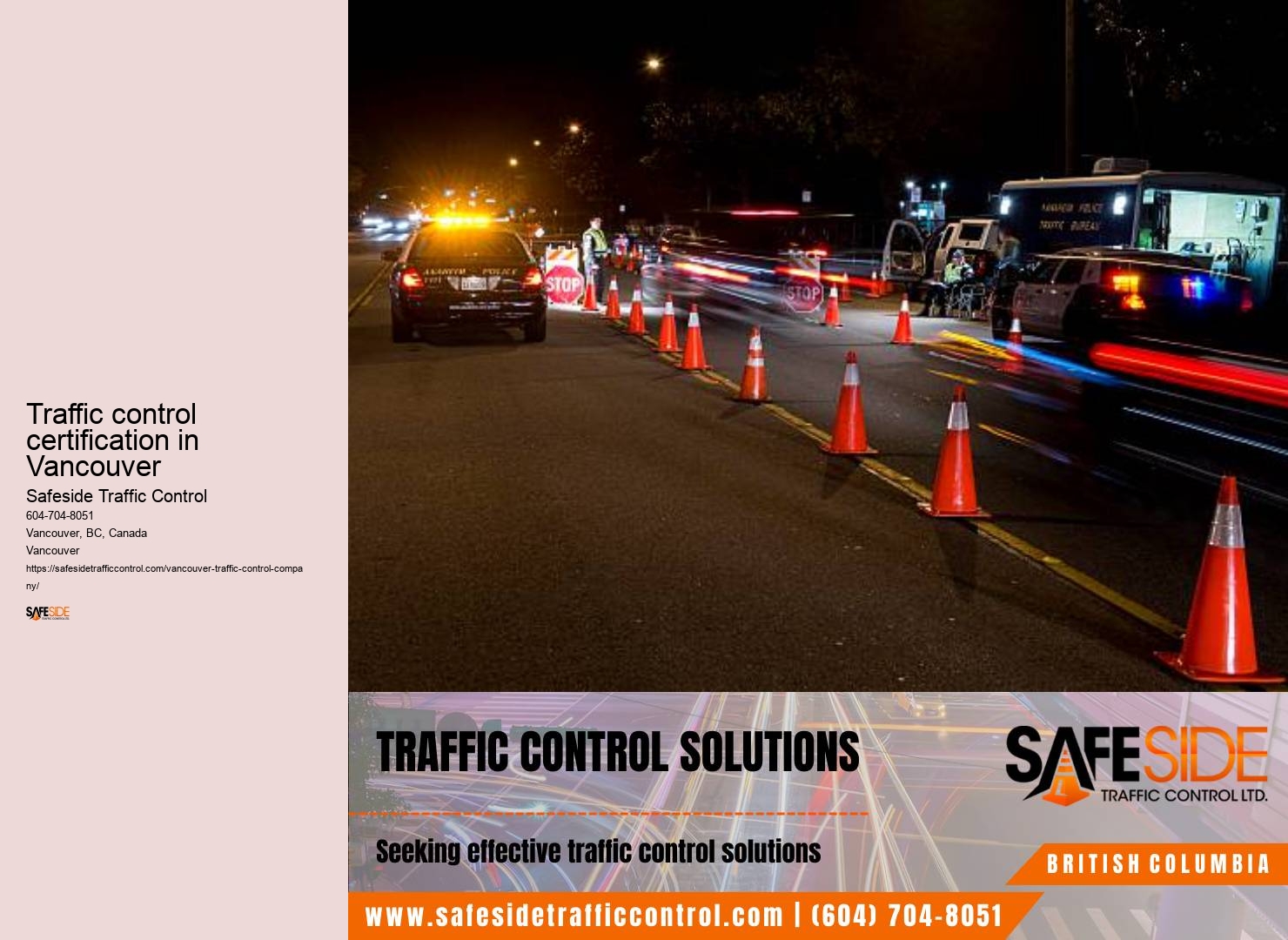 Traffic control certification in Vancouver certified traffic control specialists