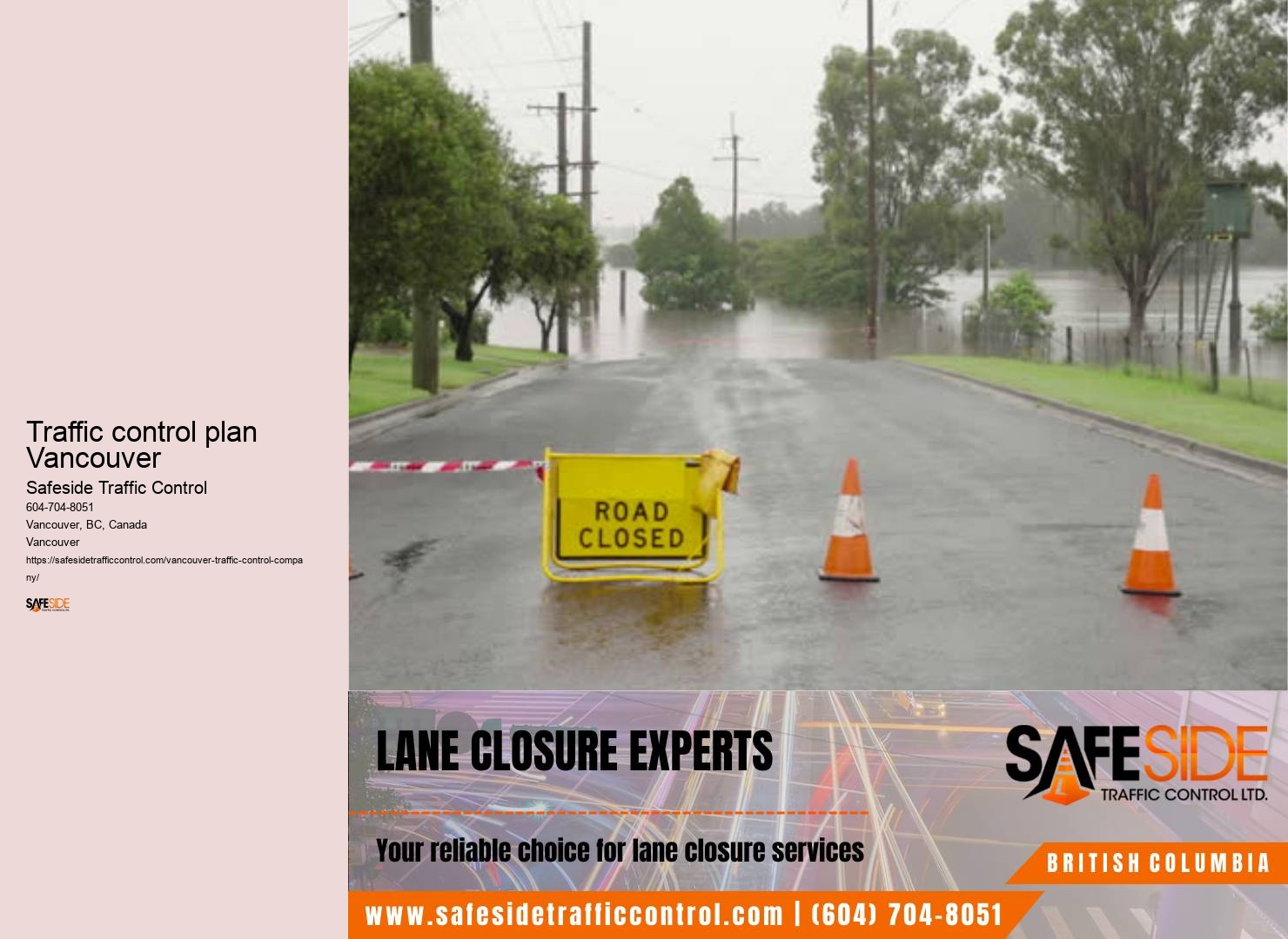 Traffic control plan Vancouver traffic control equipment supplier
