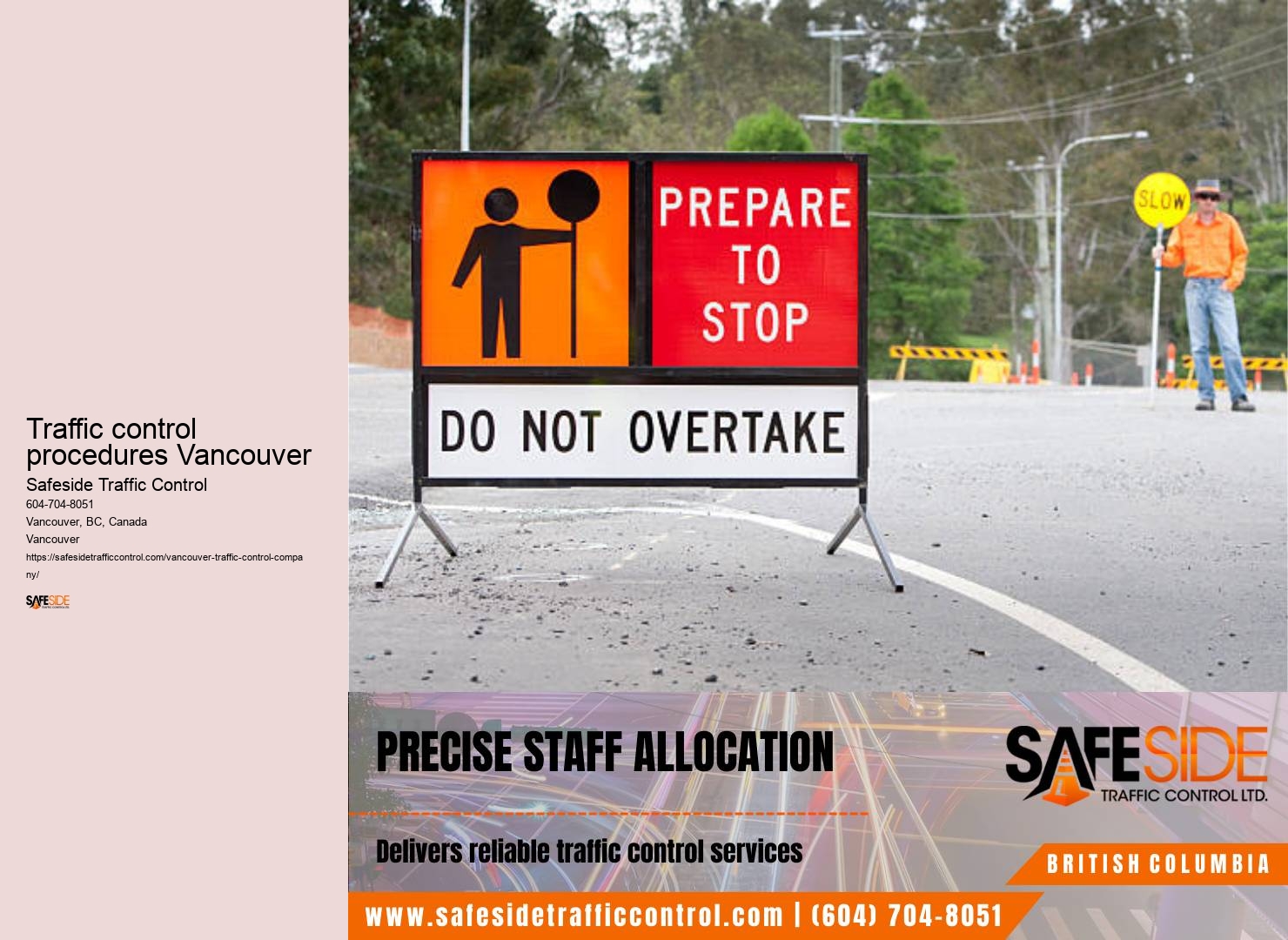 Traffic control procedures Vancouver Traffic Flagging Services