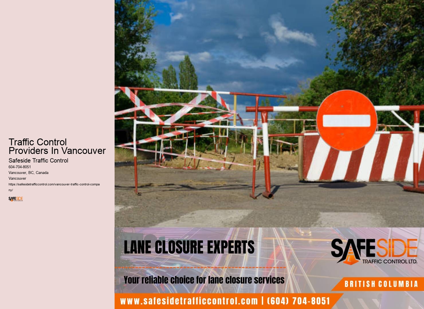 Traffic control equipment installation Traffic Control Providers In Vancouver