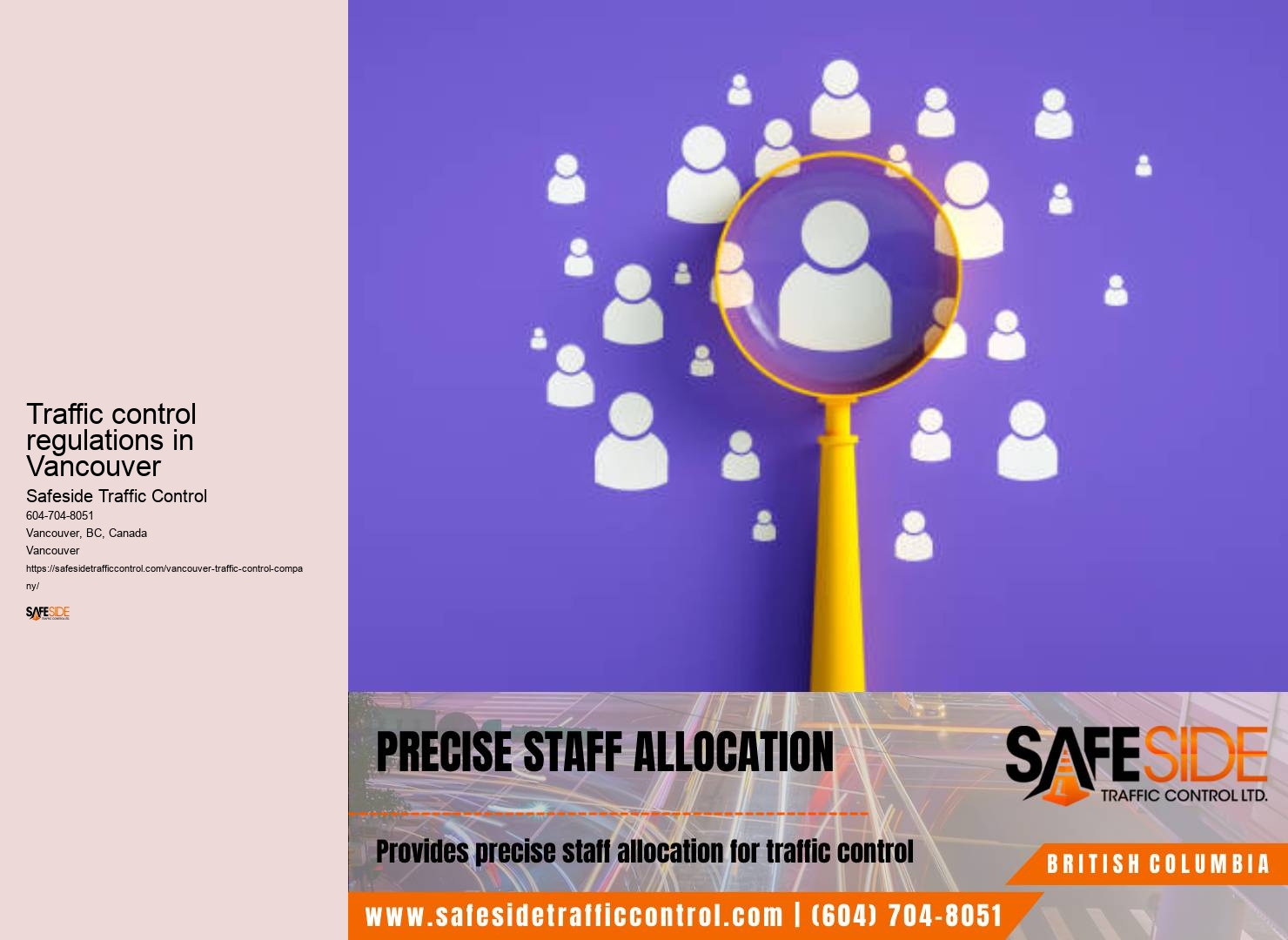Construction traffic management consulting Traffic control regulations in Vancouver