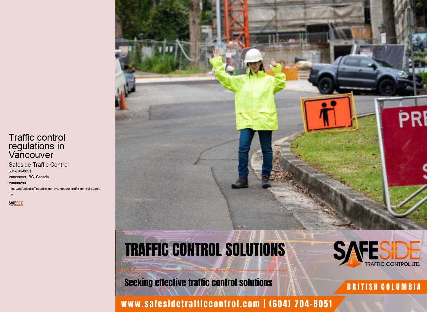 Traffic control regulations in Vancouver traffic control devices provider