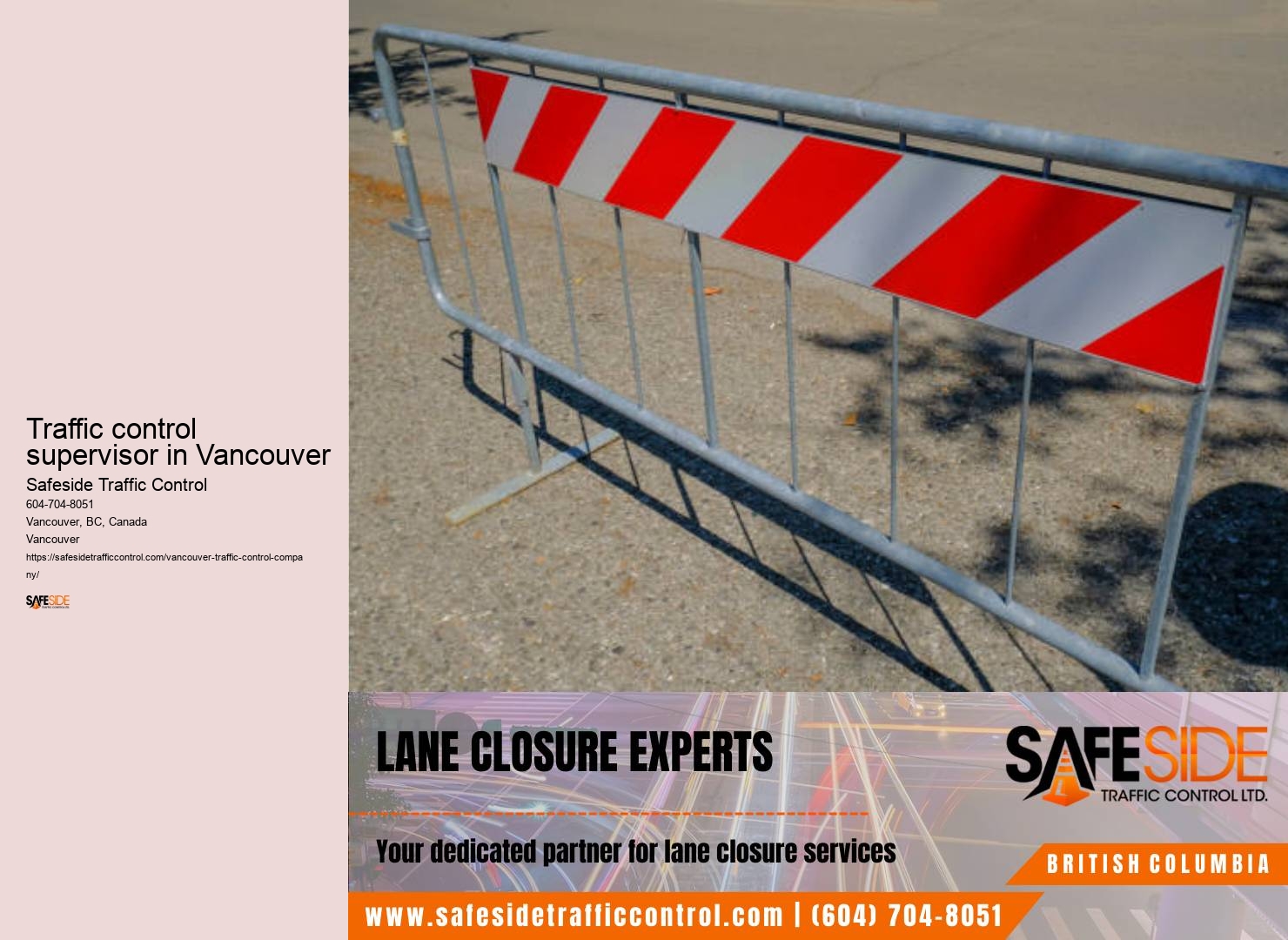 Proven construction zones Traffic control supervisor in Vancouver