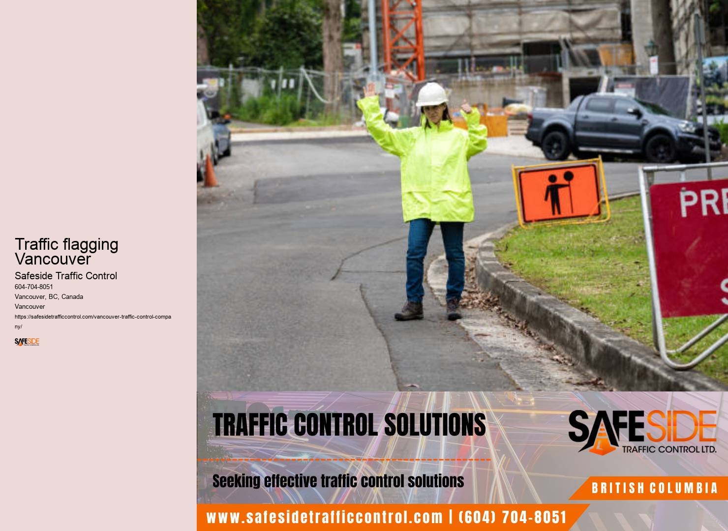 Traffic control equipment supplier Traffic flagging Vancouver