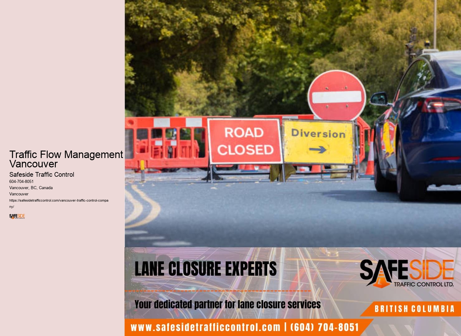 Traffic Flow Management Vancouver Work Zone Traffic Control