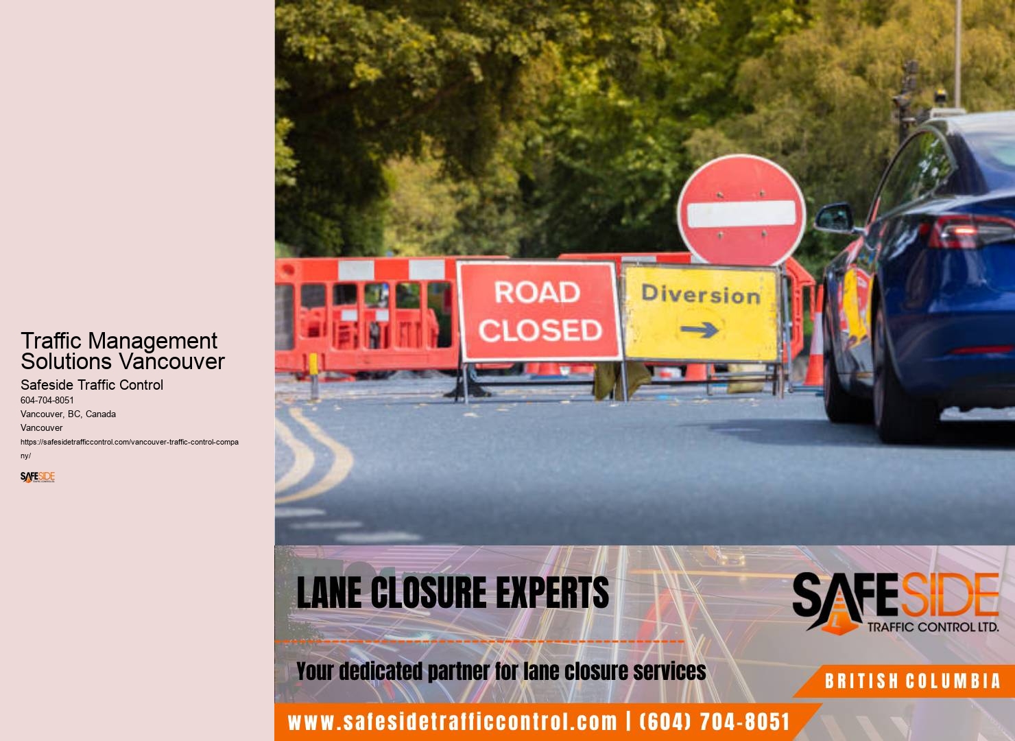 Construction flagging Traffic Management Solutions Vancouver